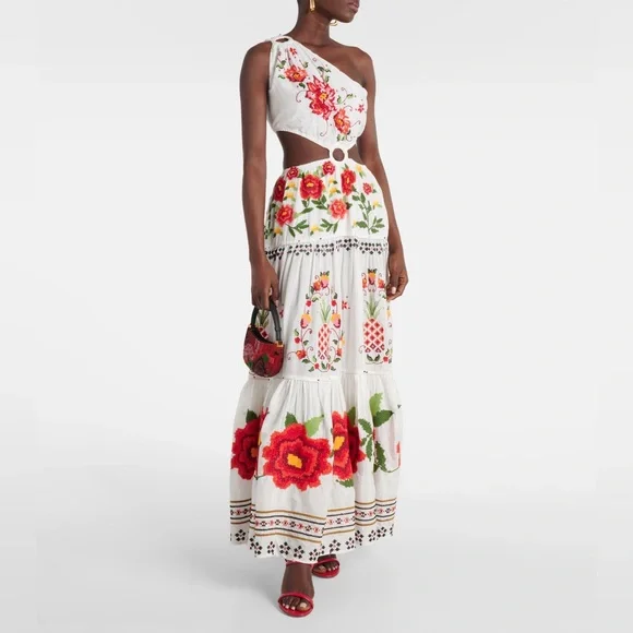 FARM Rio | Dresses | Farm Rio Offwhite Embroidered Carmina Floral Maxi Dress  Nwt | Poshmark